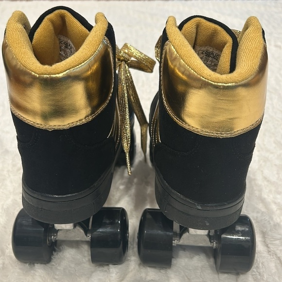 Cosmic Skates Women’s black gold metallicc high top sneakers roller skate size 8 - Picture 7 of 9